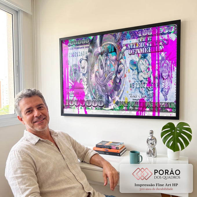 Quadro Decorativo Dinheiro Abstrato: Prosperidade em Cores em escritorio moderno - quadros decorativos para sala