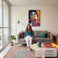 Quadro Decorativo Serenidade em Cores Vibrantes em sala de estar moderna - quadros decorativos para sala
