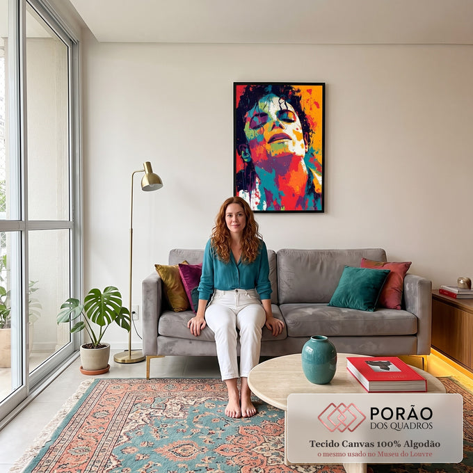 Quadro Decorativo Serenidade em Cores Vibrantes em sala de estar moderna - quadros decorativos para sala