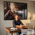 Quadro Decorativo: Elegância Veloz em Tela Única em escritorio moderno - quadros decorativos para sala