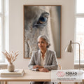 Quadro Decorativo Olhar do Cavalo em escritorio moderno - quadros decorativos para sala