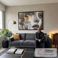 Quadro Decorativo Elegância Contemporânea em sala de estar moderna - quadros decorativos para sala