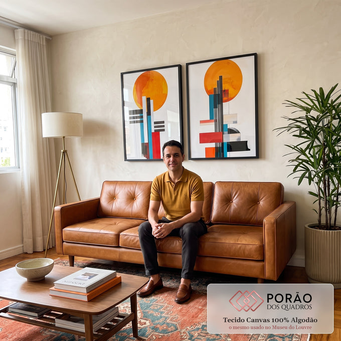 Quadro Decorativo Minimalista - Sofisticação para Seu Ambiente em sala de estar moderna - quadros decorativos para sala