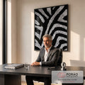 Quadro Decorativo Zebra Elegante em escritorio moderno - quadros decorativos para sala