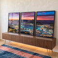 Quadro Decorativo: Anoitecer Magnífico no Rio em ambiente decorado - quadros decorativos para sala
