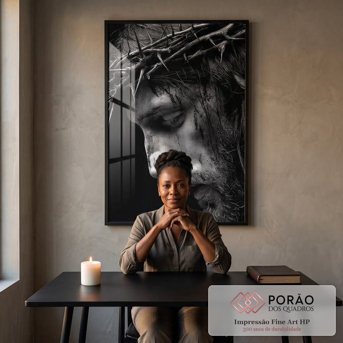 Quadro Decorativo Espiritualidade e Reflexão em escritorio moderno - quadros decorativos para sala
