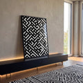 Quadro Decorativo Labirinto Preto e Branco em ambiente decorado - quadros decorativos para sala