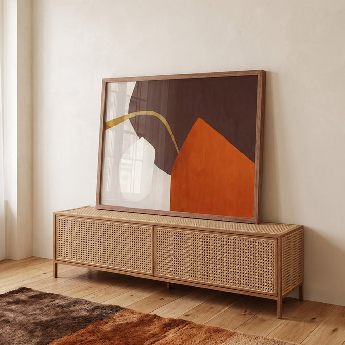 Quadro Decorativo Zen: Geometria da Serenidade em ambiente decorado - quadros decorativos para sala