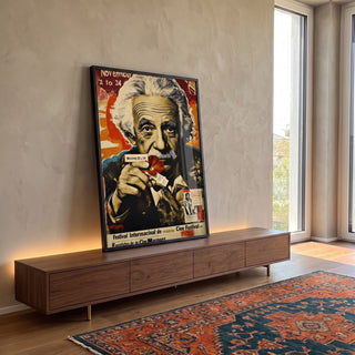 Quadro Decorativo Albert Einstein - Arte Abstrata que Inspira em ambiente decorado - quadros decorativos para sala