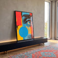 Quadro Decorativo Olhar Minimalista em ambiente decorado - quadros decorativos para sala