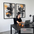 Quadro Decorativo Moderno Abstrato: Sol e Texturas em escritorio moderno - quadros decorativos para sala