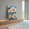 Quadro Decorativo Flores Abstratas em ambiente decorado - quadros decorativos para sala