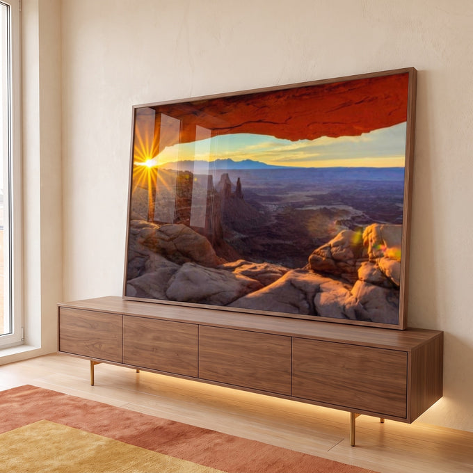 Quadro Decorativo Cânion ao Amanhecer: Inspiração Pura em ambiente decorado - quadros decorativos para sala