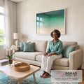 Quadro Decorativo Praia dos Sonhos em sala de estar moderna - quadros decorativos para sala