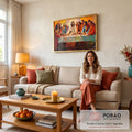 Quadro Decorativo Santa Ceia - Arte e Sofisticação para o Seu Lar em sala de estar moderna - quadros decorativos para sala