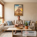 Quadro Decorativo: Esfinge e Pirâmides - Toque Mágico em sala de estar moderna - quadros decorativos para sala
