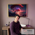 Quadro Decorativo Árvore da Vida em Planeta Vermelho - Único em escritorio moderno - quadros decorativos para sala