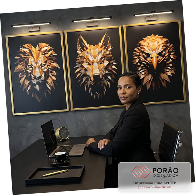 Quadro Decorativo Inspiração: Disciplina e Foco em escritorio moderno - quadros decorativos para sala