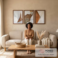 Quadro Decorativo Elegância Espiral Arte e Modernidade em sala de estar moderna - quadros decorativos para sala