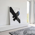 Quadro Decorativo Pincelada em Preto e Branco em ambiente decorado - quadros decorativos para sala