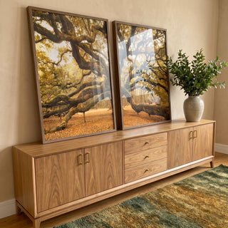 Quadro Decorativo Refúgio Florestal - Luz e Verde que Encantam em ambiente decorado - quadros decorativos para sala