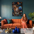 Quadro Decorativo: Majestade Selvagem e Cores Encantadoras em sala de estar moderna - quadros decorativos para sala