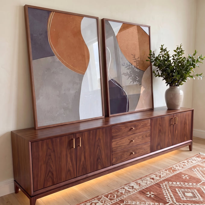 Quadro Decorativo: Tons Terrosos que Inspiram Arte em ambiente decorado - quadros decorativos para sala