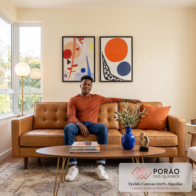 Quadro Decorativo Vibrações Coloridas - Transforme seu Espaço em sala de estar moderna - quadros decorativos para sala