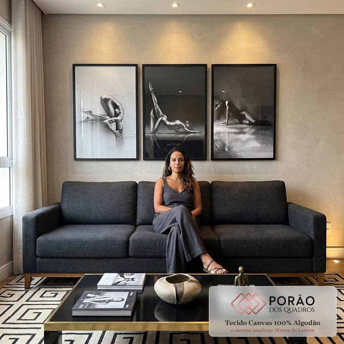 Quadro Decorativo Trio Girls Abstrato - Estilo Moderno e Elegante para Sua Decoração em sala de estar moderna - quadros decorativos para sala