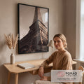 Quadro Decorativo Torre Eiffel Elegante em escritorio moderno - quadros decorativos para sala