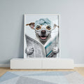 Quadro Decorativo Cão Leitor - Humor e Estilo para Seu Lar em ambiente decorado - quadros decorativos para sala