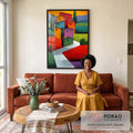 Quadro Decorativo Jornada das Casas Vibrante em sala de estar moderna - quadros decorativos para sala