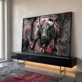 Quadro Decorativo: Touro Majestoso - Símbolo de Poder em ambiente decorado - quadros decorativos para sala