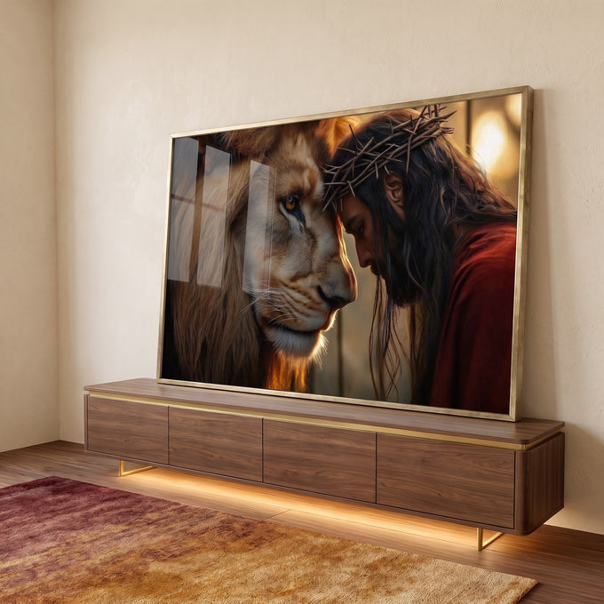 Quadro Decorativo União de Força e Fé Inspiração e Estilo em ambiente decorado - quadros decorativos para sala