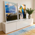 Quadro Decorativo Papagaio Tropical Elegância Viva em ambiente decorado - quadros decorativos para sala