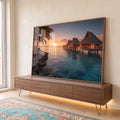 Quadro Decorativo Pôr do Sol Tropical em ambiente decorado - quadros decorativos para sala