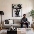 Quadro Decorativo: Reflexão de Beleza Clássica em sala de estar moderna - quadros decorativos para sala