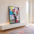 Quadro Decorativo: Inspiração e Amor em Cores Vibrantes em ambiente decorado - quadros decorativos para sala