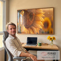 Quadro Decorativo Girassol: Uma Jornada Visual em escritorio moderno - quadros decorativos para sala