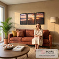 Foto Personalizada 3 Telas em sala de estar moderna - quadros decorativos para sala