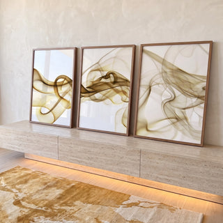 Quadro Decorativo Fascínio: Pureza Abstrata Mágica em ambiente decorado - quadros decorativos para sala