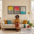 Quadro Decorativo: Abstração Vibrante - Ousadia em Cores em sala de estar moderna - quadros decorativos para sala