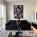 Quadro Decorativo Elegante Mulher em Monocromático em sala de estar moderna - quadros decorativos para sala