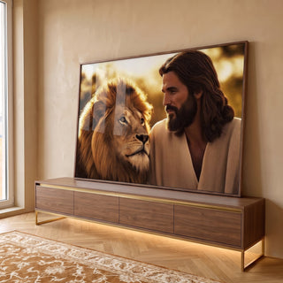 Quadro Decorativo - Simbiose de Força e Serenidade em ambiente decorado - quadros decorativos para sala