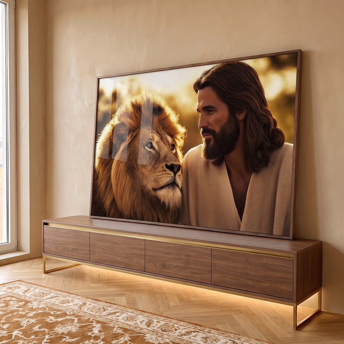 Quadro Decorativo - Simbiose de Força e Serenidade em ambiente decorado - quadros decorativos para sala