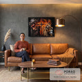 Quadro Decorativo Família de Judá: Cruz em Chamas - Arte com Significado e Estilo em sala de estar moderna - quadros decorativos para sala