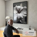 Quadro Decorativo Beleza e Simplicidade do Hibisco em escritorio moderno - quadros decorativos para sala