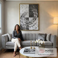 Quadro Decorativo Espiral Hipnótica: Toque de Mistério em sala de estar moderna - quadros decorativos para sala