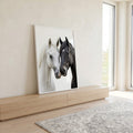 Quadro Decorativo Casal de Cavalos - Amor e Esperança em Sua Parede em ambiente decorado - quadros decorativos para sala
