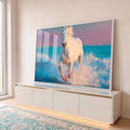 Quadro Decorativo Cavalo Branco em Liberdade em ambiente decorado - quadros decorativos para sala